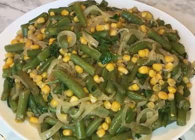 Salad with green beans: a step by step recipe with a photo