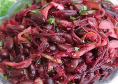 Salata s konzerviranim crvenim grahom: korak po korak recept sa fotografijama