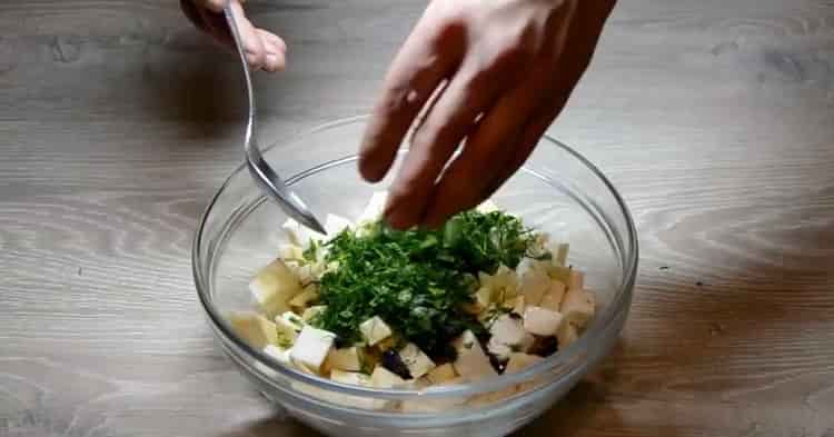To make celery, chop greens