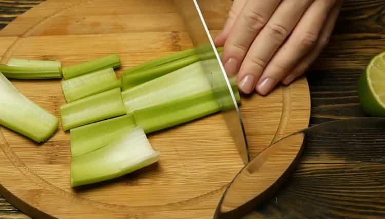 To make juice, chop celery