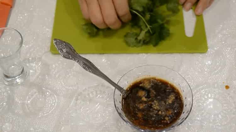 To prepare the sauce, chop the cilantro