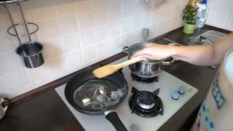 To cook the beans, heat the pan