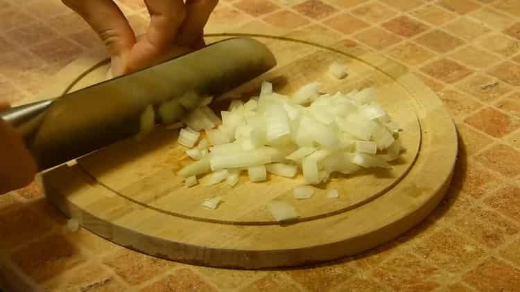 To make soup, chop onion