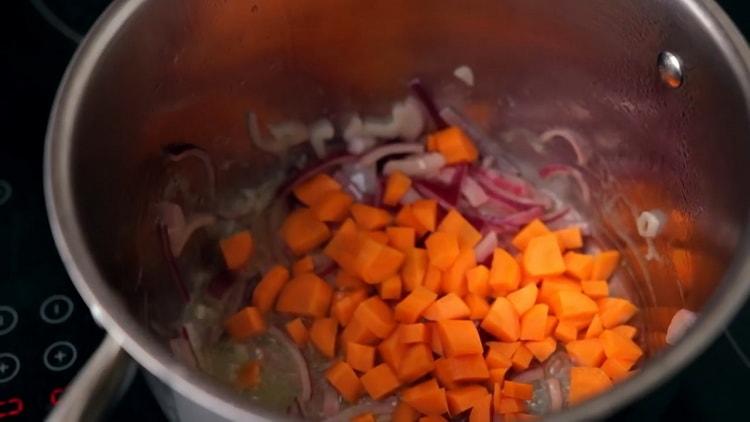 To make soup, simmer vegetables