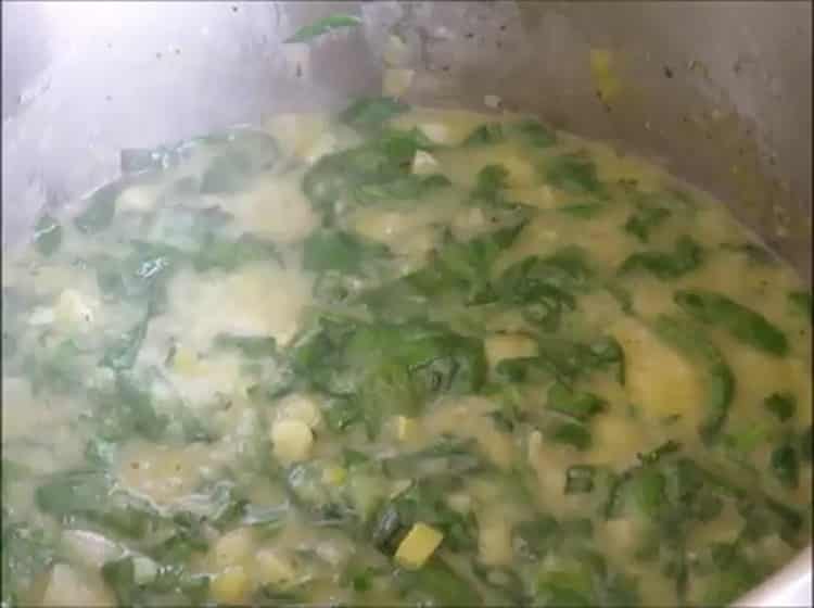 Boil potatoes to make soup
