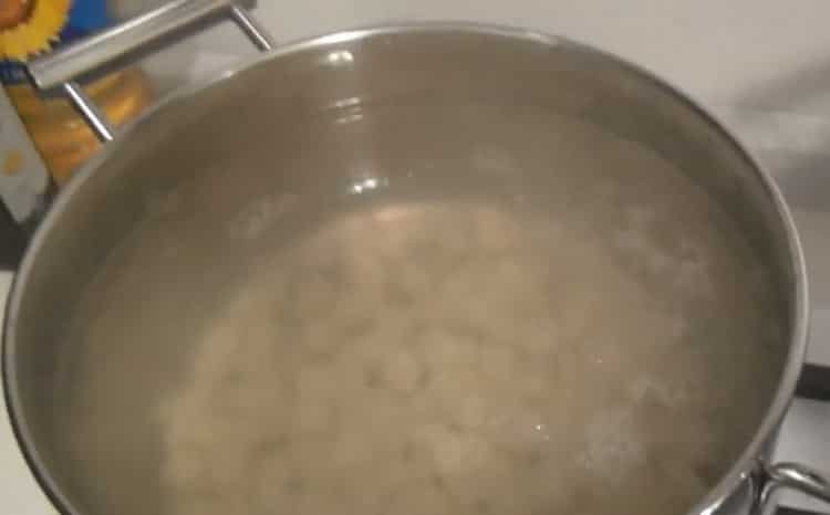 Cooking soup with stem celery