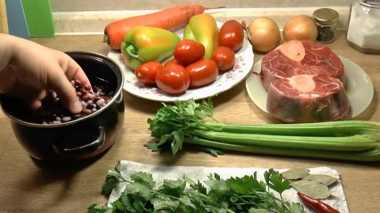 Cooking Bean and Meat Soup