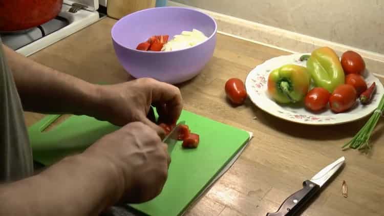 To make soup, chop the tomatoes