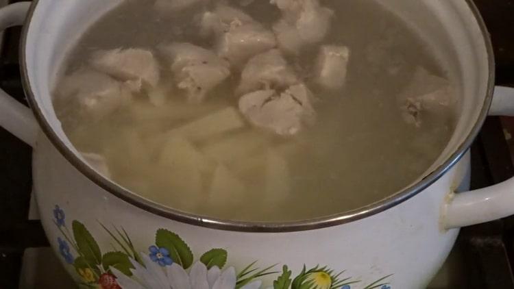 To make soup, prepare the broth