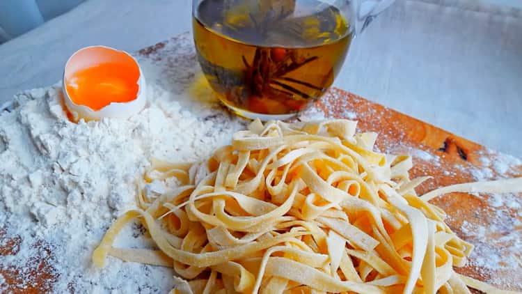 the dough for homemade egg noodles is ready