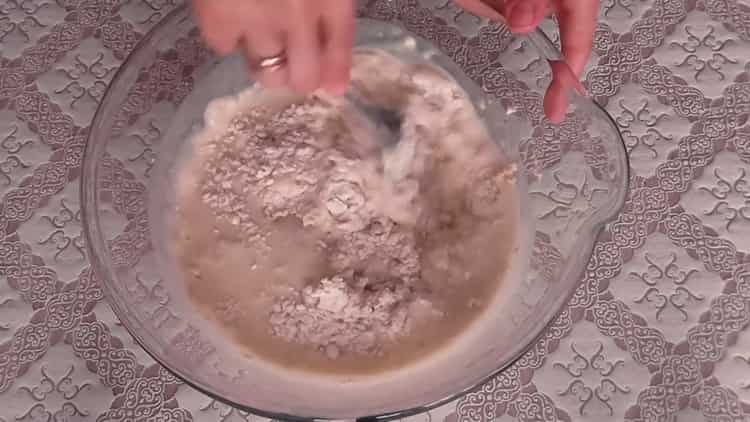 Add kefir to prepare the dough