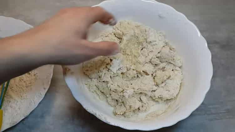 Mix the ingredients to make the dough.