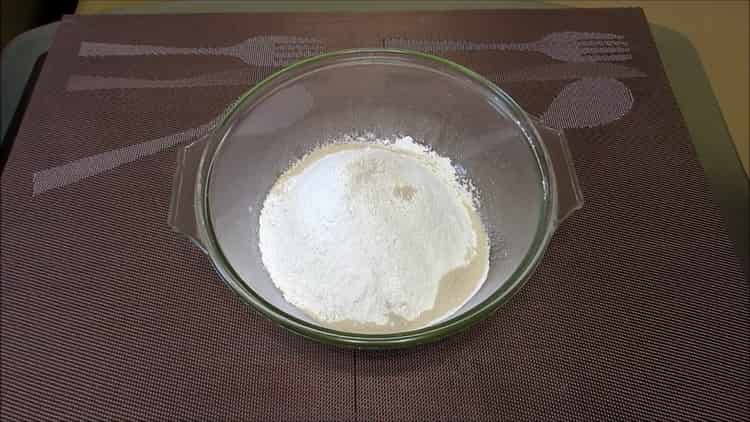 To prepare a whey dough, prepare the ingredients