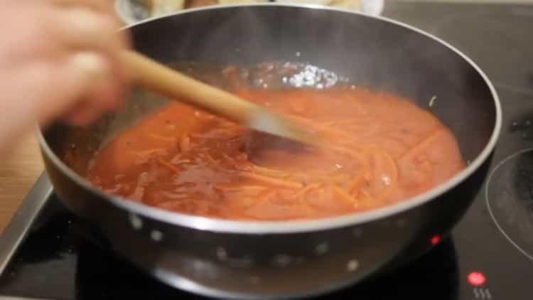 To make meatballs, prepare the sauce