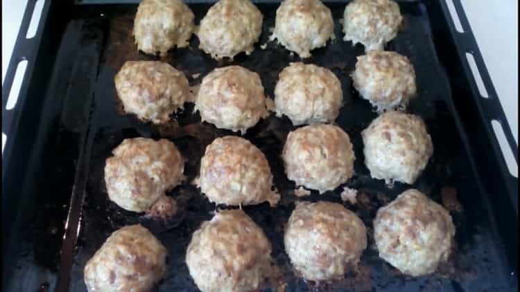 minced meatballs with rice ready