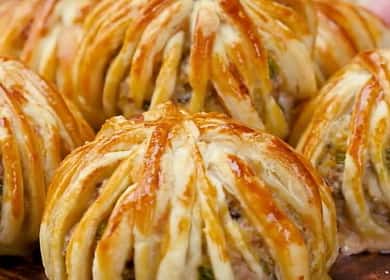 Very tasty and unusual meatballs in puff pastry - a simple recipe 🍲