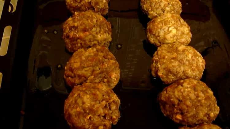 To prepare meatballs, prepare a baking sheet