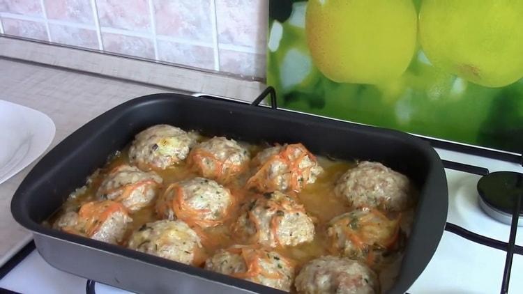 Boulettes de viande au riz avec du riz: une recette pas à pas avec des photos