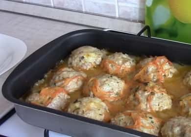 Oven-style meatballs with rice: a step-by-step recipe with photos