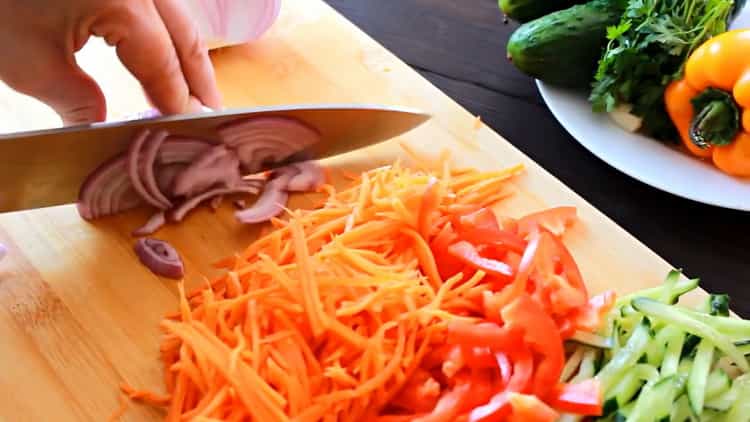 To make a salad, chop onion