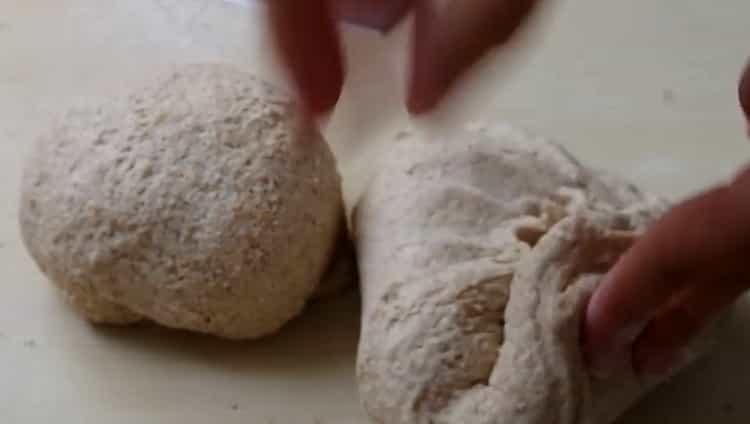 To make barley bread, divide the dough