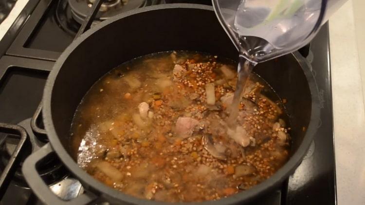 To make buckwheat, add water