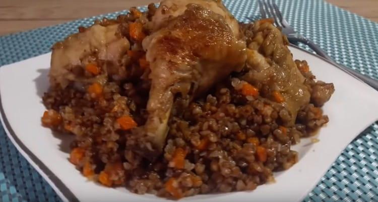 Appetizing buckwheat with chicken is a wonderful full-fledged dish.