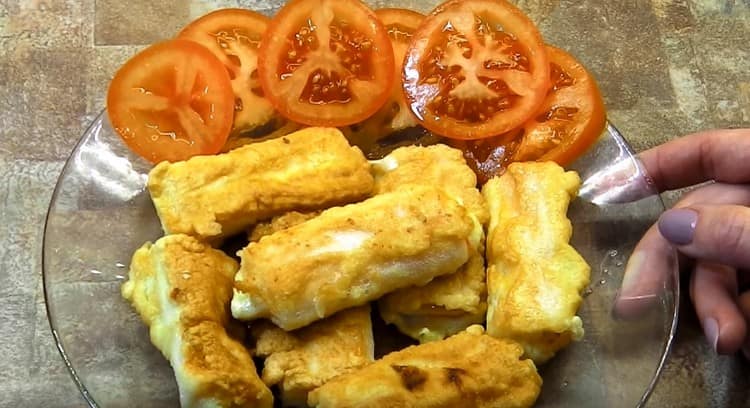 Fragrant crab sticks in a batter with cheese will be a great snack.