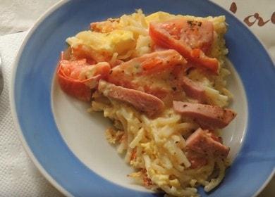 Nous cuisinons des pâtes avec un œuf dans une casserole selon la recette avec photo.