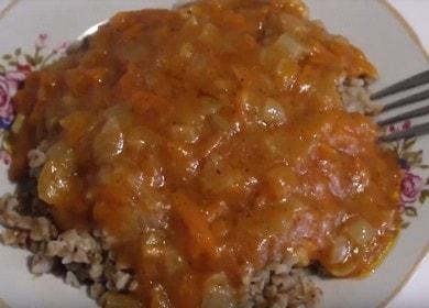 Tasty gravy for buckwheat without meat: prepare with step by step photos.