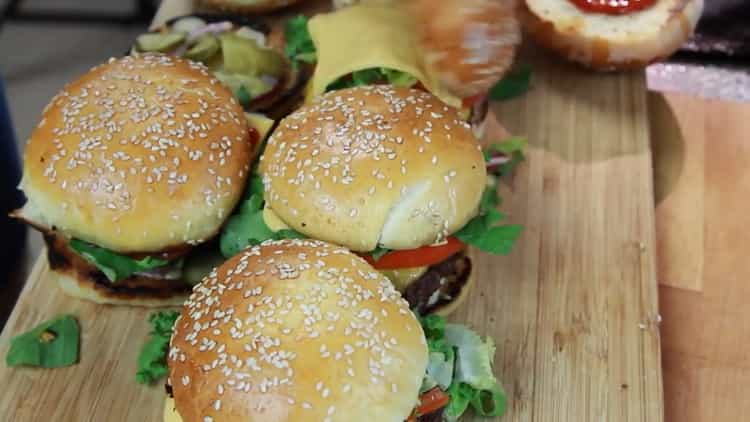 Step by step recipe hamburger with photo