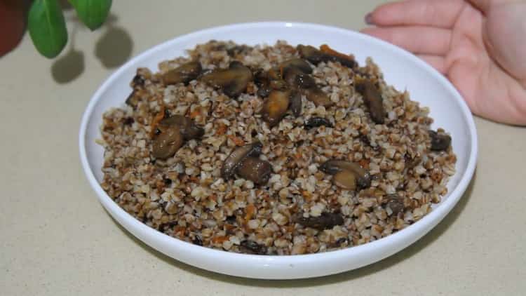 Buckwheat with mushrooms and onions according to a step by step recipe with photo