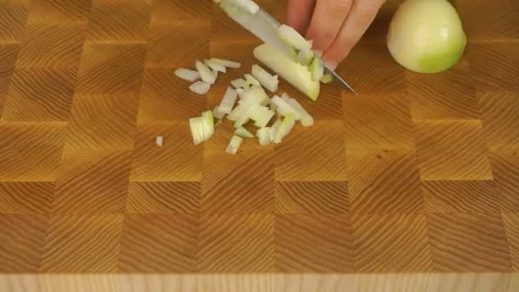 To cook, chop onion
