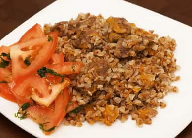 Buckwheat with meat in a slow cooker according to a step by step recipe with photo