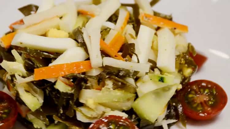 salad with seaweed and crab sticks