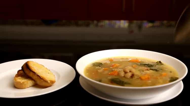 Step by step recipe white bean soup with photo