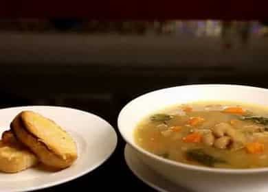 Step by step recipe white bean soup with photo