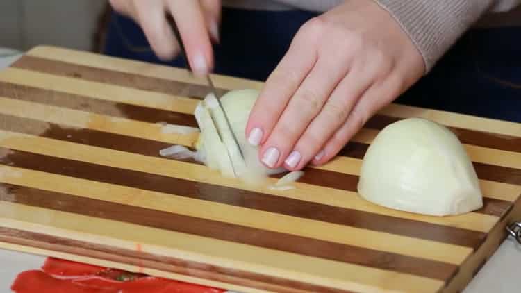 To make soup, chop onion