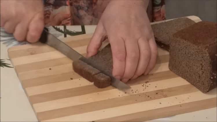 Cooking crackers in the oven from brown bread