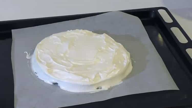 To make a cake, preheat the oven