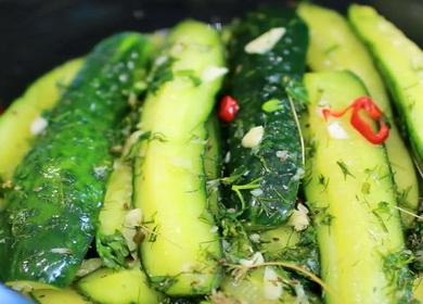 Recept voor knapperige gezouten komkommers 🥒