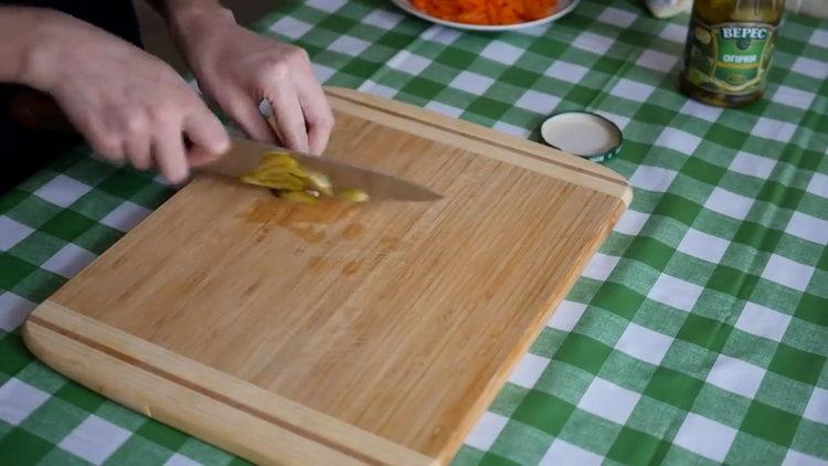 For cooking, chop the cucumber