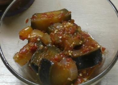 Eggplant with bell pepper in tomato for the winter 