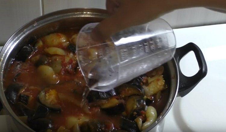 Add vinegar at the end of cooking.
