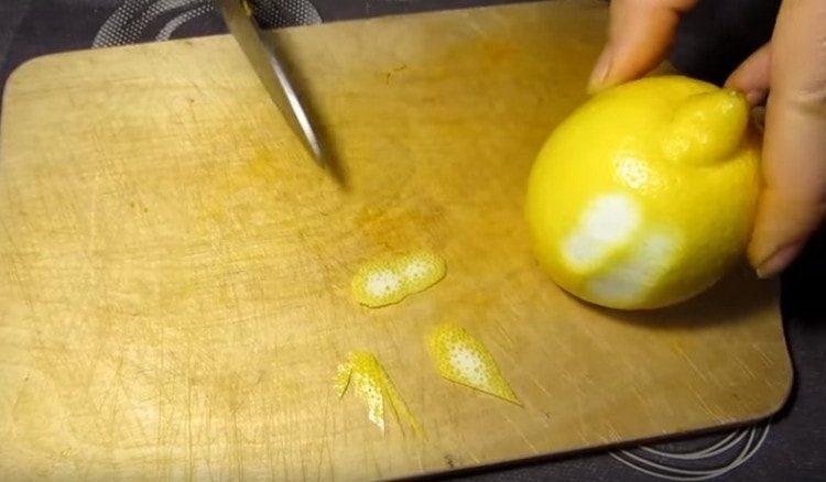 Finely chop the lemon zest.