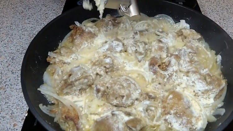 Add chopped garlic.