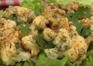 Delicious fried cauliflower: a simple step by step recipe with a photo.