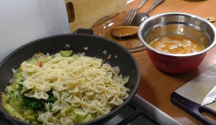 Add pre-cooked pasta.