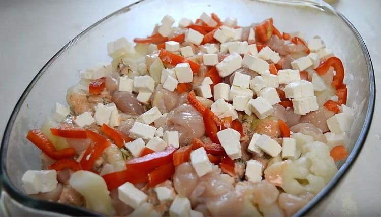 Add feta slices.