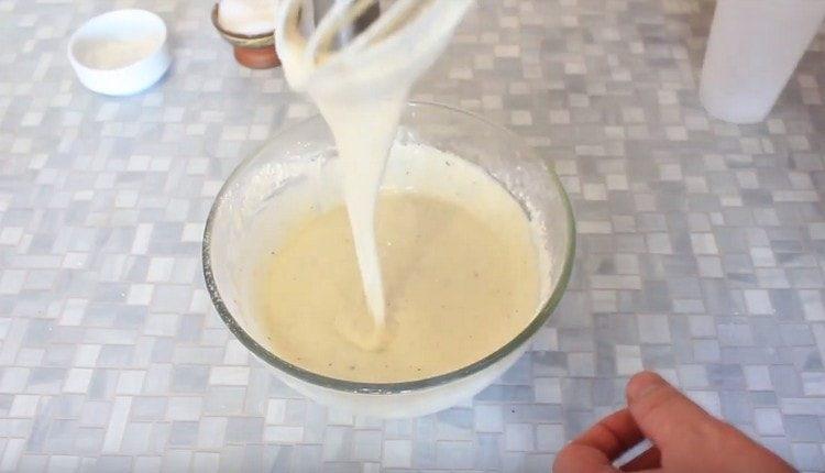 Mix the batter until smooth and put in the refrigerator.